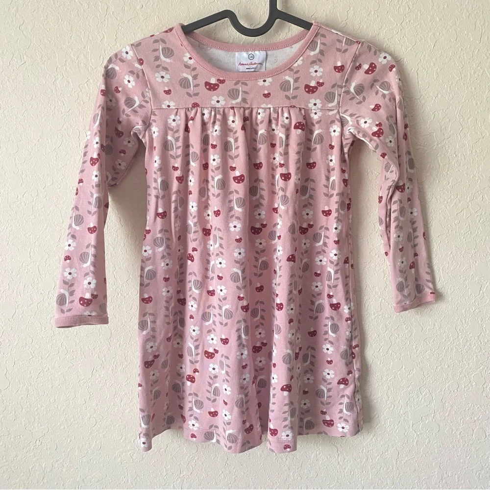 Hanna Andersson | Girl's Pink Printed Long Sleeve Cotton Dress Size US 5